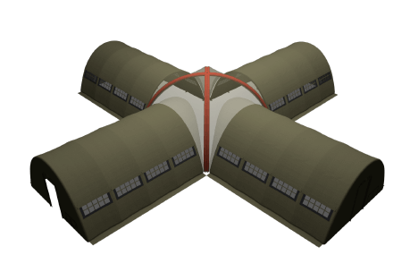 Nixus PRO SH Military Tents configured with central hub Nixus PRO SH Military Tents configured with central hub