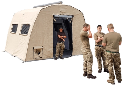  NIXUS ERA - Modular, general purpose, heavy duty, inflatable tent with near vertical sides